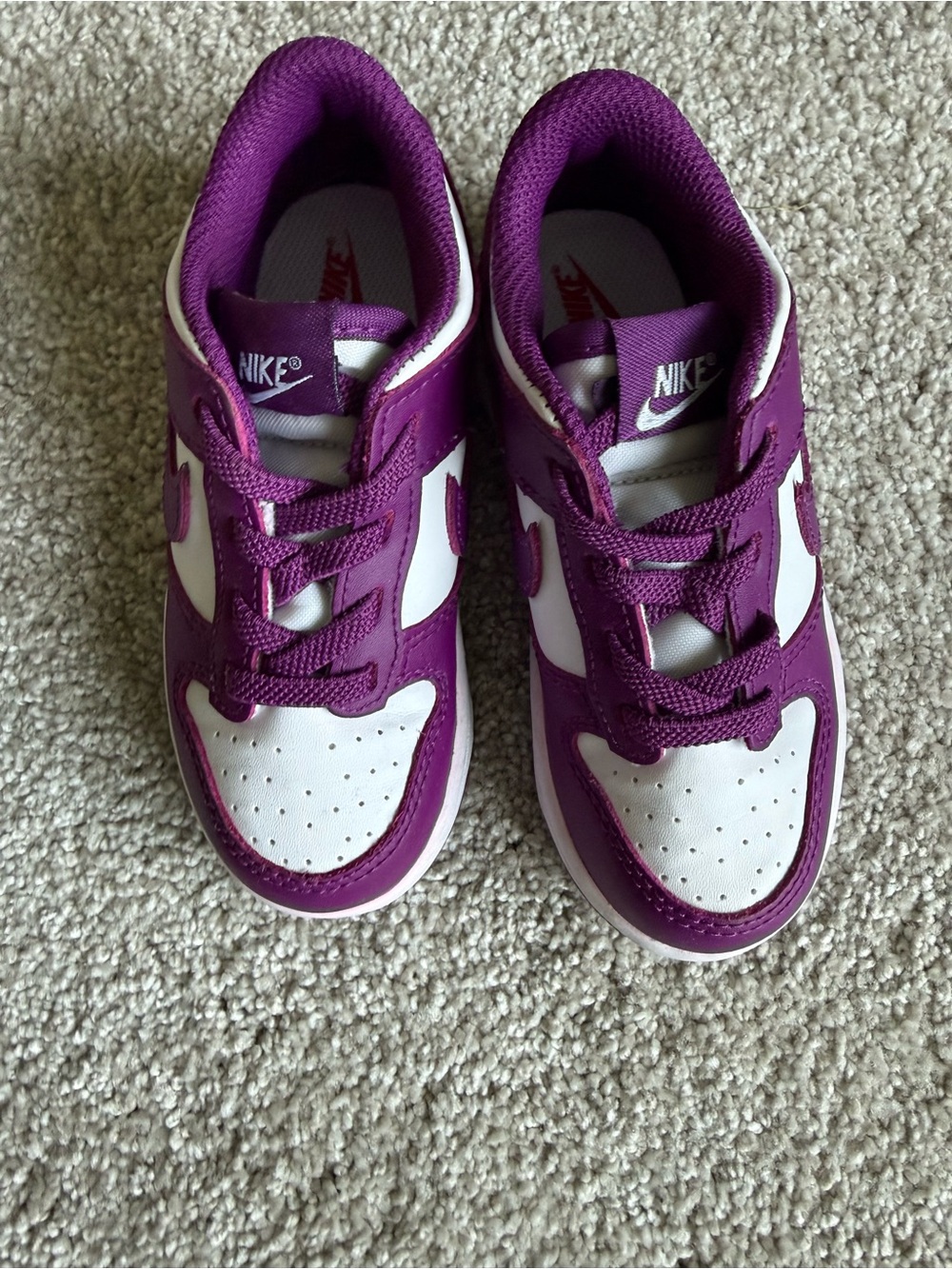 Nike Kids Purple and White Low-Top Sneakers